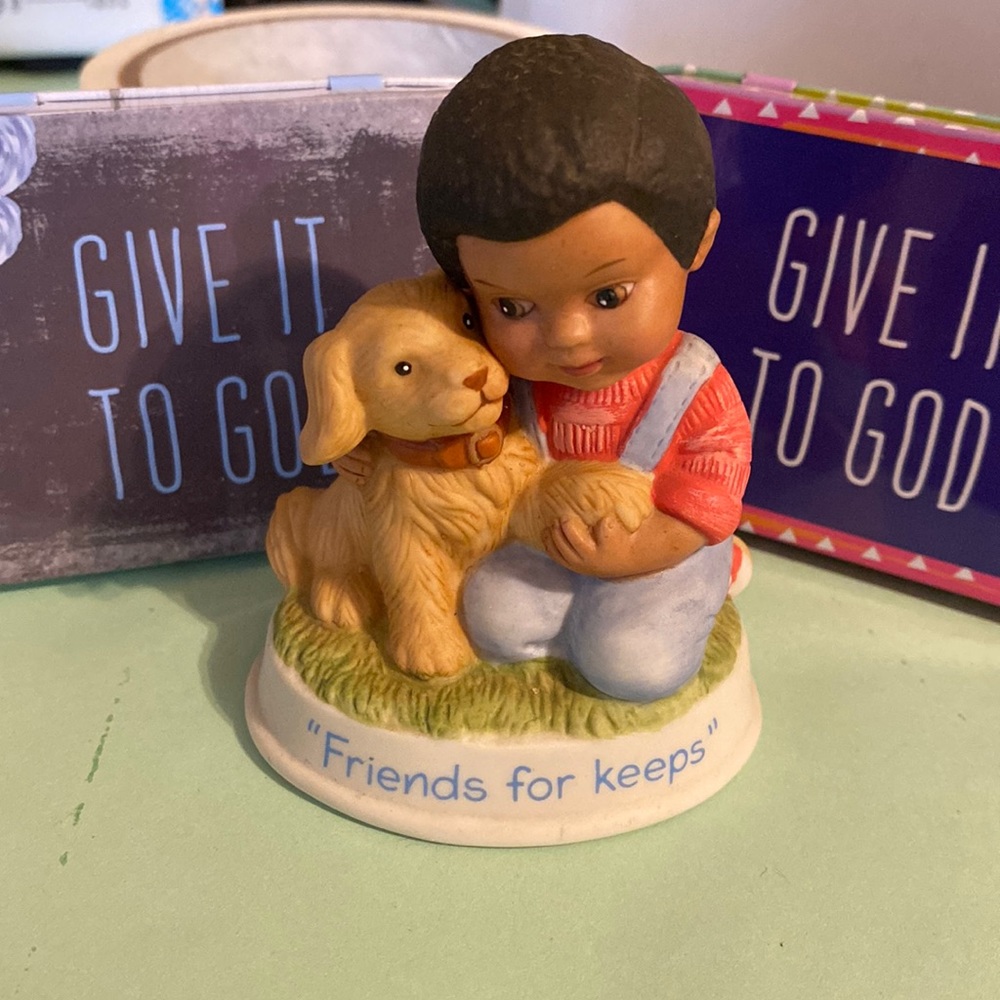 Avon Tender Memories little boy & dog